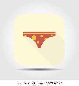 underwear flat icon with long shadow, vector illustration