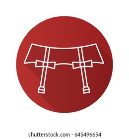 Underwear garters flat linear long shadow icon. Vector outline symbol