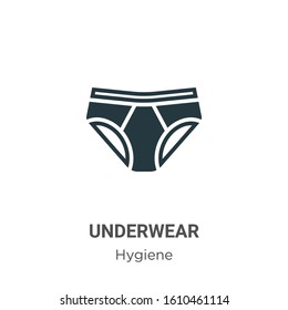 Underwear glyph icon vector on white background. Flat vector underwear icon symbol sign from modern hygiene collection for mobile concept and web apps design.