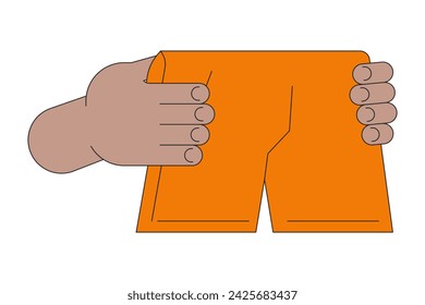 Boxer Brief Clipart Vector, Orange Men Boxer Briefs Icon Cartoon