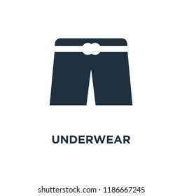 Underwear icon. Black filled vector illustration. Underwear symbol on white background. Can be used in web and mobile.