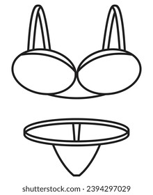 Underwear icon in black and white vector format.