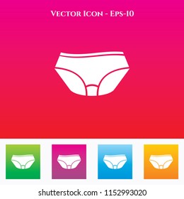 Underwear Icon in Colored Square box. eps-10