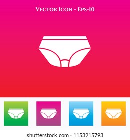 Underwear Icon in Colored Square box. eps-10