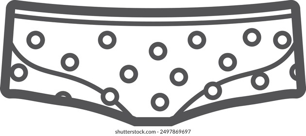 Unterwäsche-Symbol. Niedliche Tupfen Tupfenhose Symbol