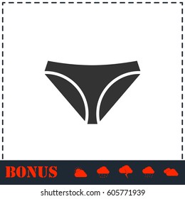 Underwear icon flat. Simple vector symbol and bonus icon