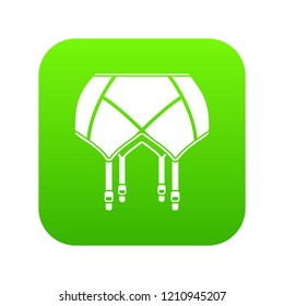 Underwear icon green vector isolated on white background