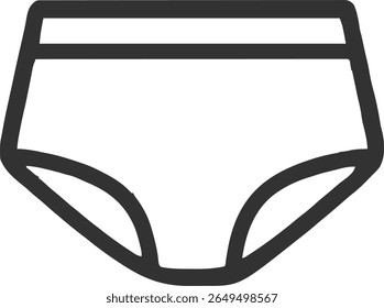 Underwear icon illustration outline stroke minimalist black line	