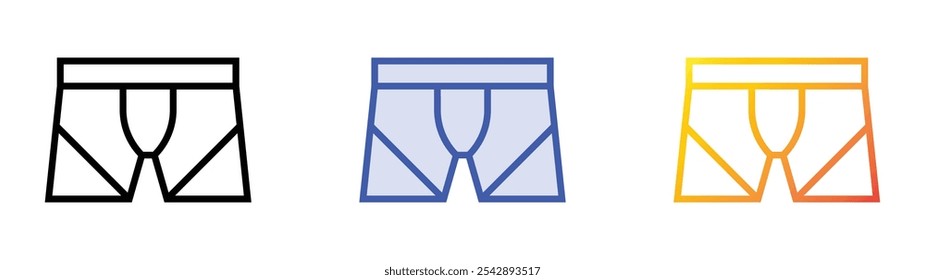 underwear icon. Linear, Blue Fill and Gradient Style Design Isolated On White Background