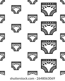 Ícone de roupa interior Padrão sem emenda, Sob o vestuário, Icon Underpant Vetor Arte Ilustração