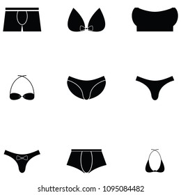 underwear icon set