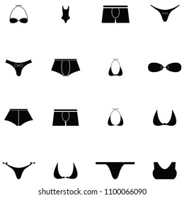 underwear icon set