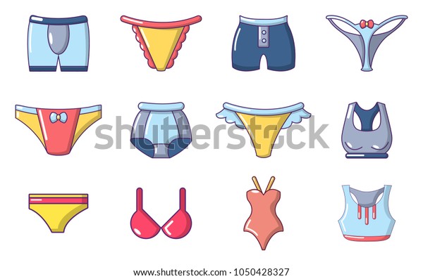 Underwear Icon Set Cartoon Set Of Underwear Vector Icons For Web Design Isolated On White 