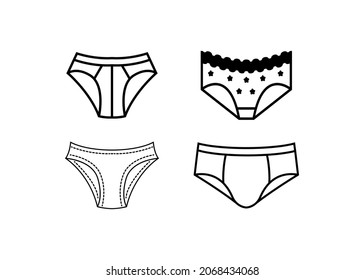 Plantilla de diseño de conjunto de iconos de la ropa interior ilustración aislada vectorial