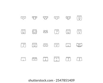 Conjunto de iconos de ropa interior, diseño, Ilustración vectorial