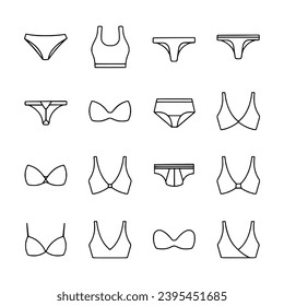 ilustración vectorial del conjunto de iconos de la ropa interior