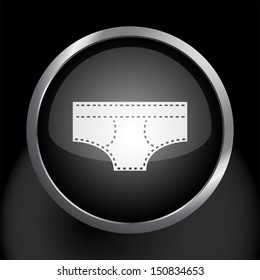 Underwear Icon Symbol with Glass Button Background