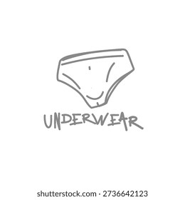 underwear icon and text without background