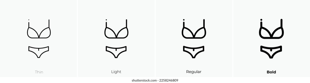 underwear icon. Thin, Light Regular And Bold style design isolated on white background