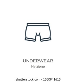 Underwear icon. Thin linear underwear outline icon isolated on white background from hygiene collection. Line vector sign, symbol for web and mobile