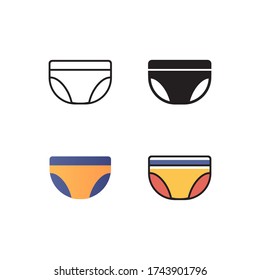 vector de icono de ropa interior con un diseño de estilo diferente. aislado en fondo blanco