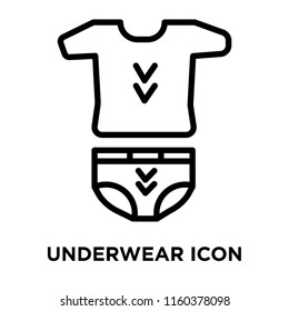 Underwear icon vector isolated on white background, Underwear transparent sign , linear symbol and stroke design elements in outline style