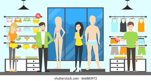 Underwear interior set.