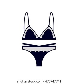 Underwear isolated set on white background. Lingerie icon. Flat vector illustration design.
