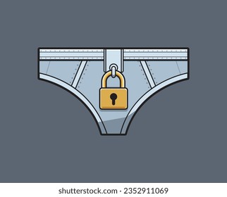 An underwear with lock pad. Isolated vector Illustration