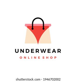 underwear online shop shopping bag logo vector icon illustration