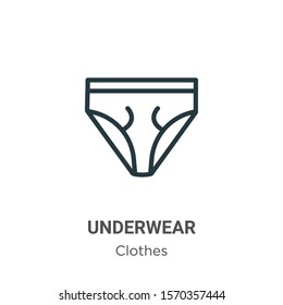 Underwear outline vector icon. Thin line black underwear icon, flat vector simple element illustration from editable clothes concept isolated on white background