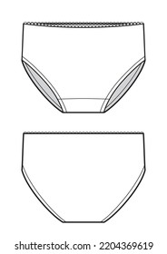 Underwear panties baby cloth, flat sketch