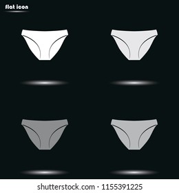 Underwear pants flat grayscale vector icon.