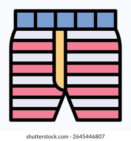 Underwear Printed American Flag, Fourth Of July Icon, Vector Style Lineal color Icon.	