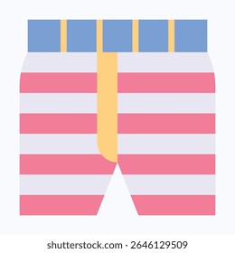 Underwear Printed American Flag, Fourth Of July Icon, Vector Style Flat Icon. 