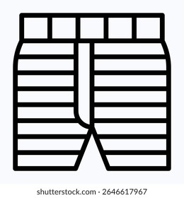 Underwear Printed American Flag, Fourth Of July Icon, Vector Style Lineal Icon. 
