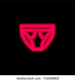 Underwear red glowing neon ui ux icon. Glowing sign logo vector