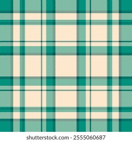 Underwear seamless textile vector, style plaid background texture. Border fabric check pattern tartan in teal and blanched almond colors palette.