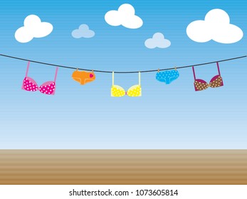 Underwear and sky background vector.
