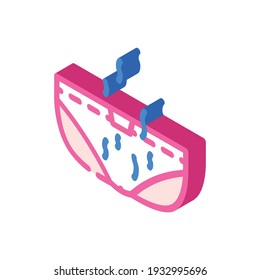 underwear smell isometric icon vector. underwear smell sign. isolated symbol illustration