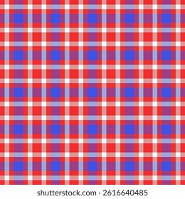 Underwear tartan vector textile, minimalist fabric check pattern. Striped seamless plaid background texture in red and white colors palette.
