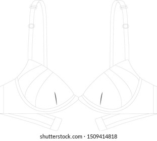underwear tecnical drawing illustration,black white