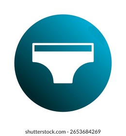 Underwear vector icon in blue circle provides a modern digital representation of clothing apparel emblem and intimate fashion