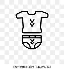 Underwear vector icon isolated on transparent background, Underwear logo concept