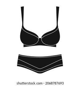 Icono de vector de ropa interior.Icono de vector negro aislado en ropa interior de fondo blanco.