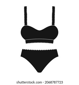 Icono de vector de ropa interior.Icono de vector negro aislado en ropa interior de fondo blanco.