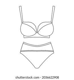 Underwear vector icon.Outline vector icon isolated on white background underwear.