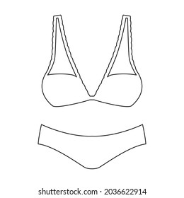 Icono de vector de ropa interior.Icono de vector de contorno aislado en ropa interior de fondo blanco.