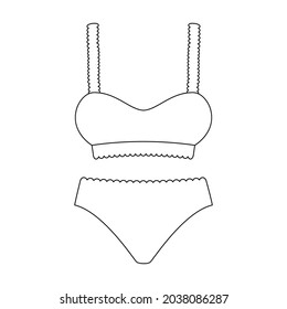 Icono de vector de ropa interior.Icono de vector de contorno aislado en ropa interior de fondo blanco.