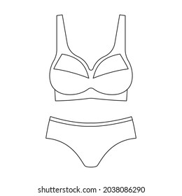 Icono de vector de ropa interior.Icono de vector de contorno aislado en ropa interior de fondo blanco.